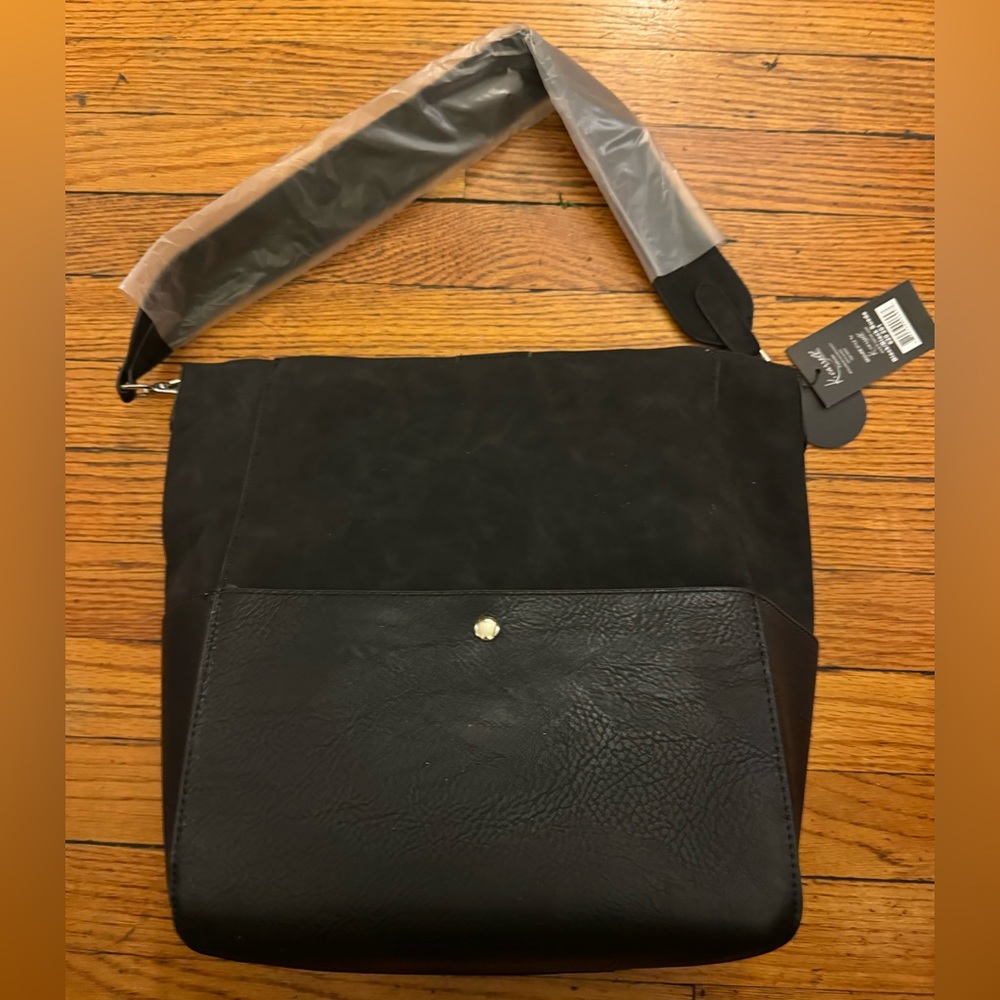 K Carroll Black Taylor Tote, Faux Suede